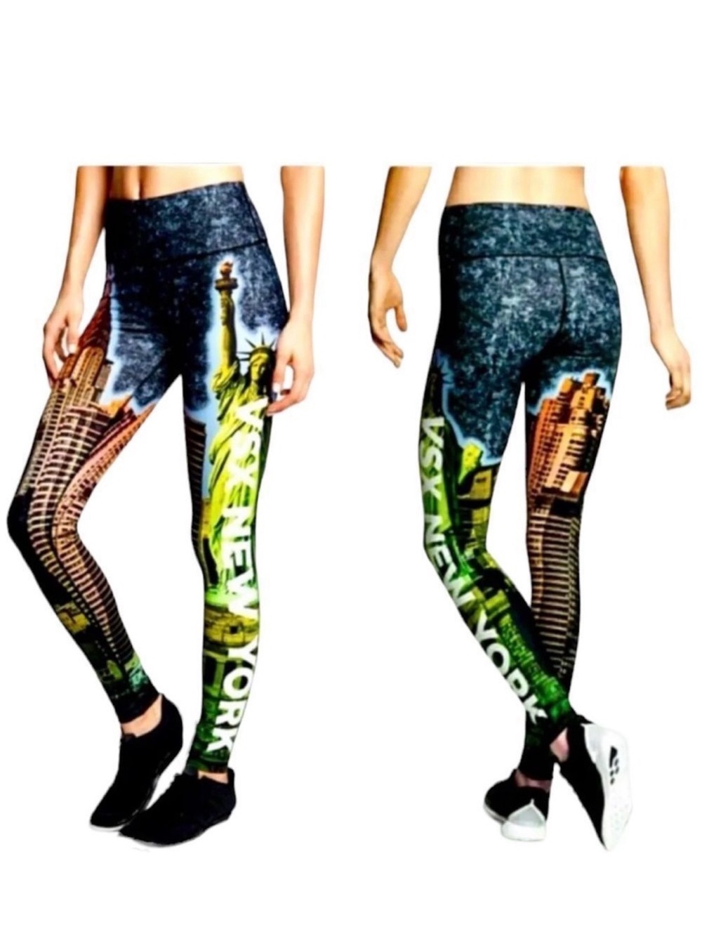 VSX Victoria Secret Sport Knockout New York City Skyline Leggings Statue Liberty